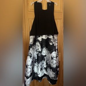 CityChic formal floral black and white dress
